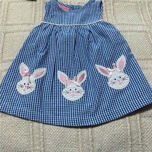 ellemenno Blue Gingham Bunny Dress